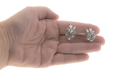 Crystal Glamour - Vintage Rhodium Swarovski Crystal 'Sherman' Clip On Earrings (VE178)
