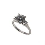 A Classic - Vintage 10K White Gold Cubic Zirconia Ring (VR558)