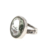 Dew Drop - Vintage Sterling Silver Green Amethyst Ring (VR648)