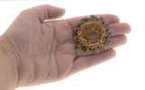 Jewelled Wreath - Vintage Delizza & Elster Juliana Gold Plated Amber Crystal Brooch (VBR044)