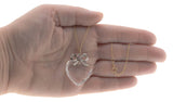 Heart Of Glass - Vintage 10K Gold Sterling Silver Ruby & Crystal Heart Pendant (VP137)