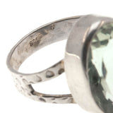 Dew Drop - Vintage Sterling Silver Green Amethyst Ring (VR648)