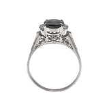 Deep Sky - Vintage Platinum Sapphire & Diamond Ring (VR628)