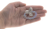 Icy Wreath - Vintage Sterling Silver Signed Bond Boyd Swarovski Austrian Crystal Brooch (VBR055)