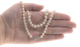Sea Spray  -  Art Deco 9K White Gold Japanese Akoya Cultured Pearl & Diamond Necklace (ADN068)