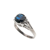 Deep Sky - Vintage Platinum Sapphire & Diamond Ring (VR628)