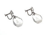 Enlightened  - Art Deco Sterling Silver Quartz Rock Crystal Etched Buddha Pendant & Earring   Set (ADP013)