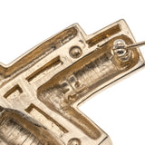 X Marks The Spot - Vintage Gold Toned Crystal Designer Brooch (VBR093)